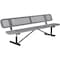 Global Industrial 96 Perforated Metal Outdoor Picnic Bench with Backrest, Gray 262077GY - alternate 1